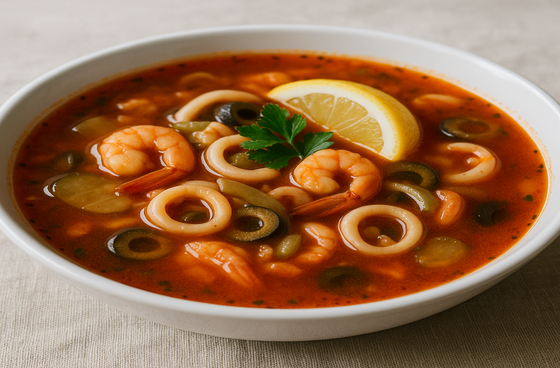 Солянка с морепродуктами